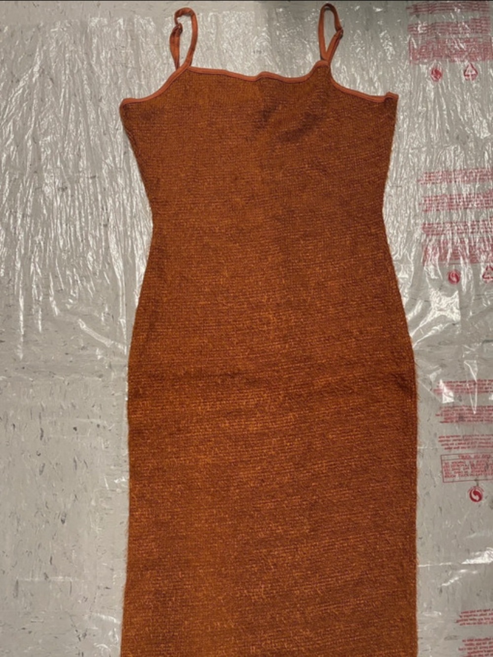 Cider Rust Ribbed Midi Slip Dress